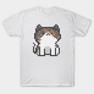Pixel Quiet White Calico Chaos B Cat 54 T-Shirt